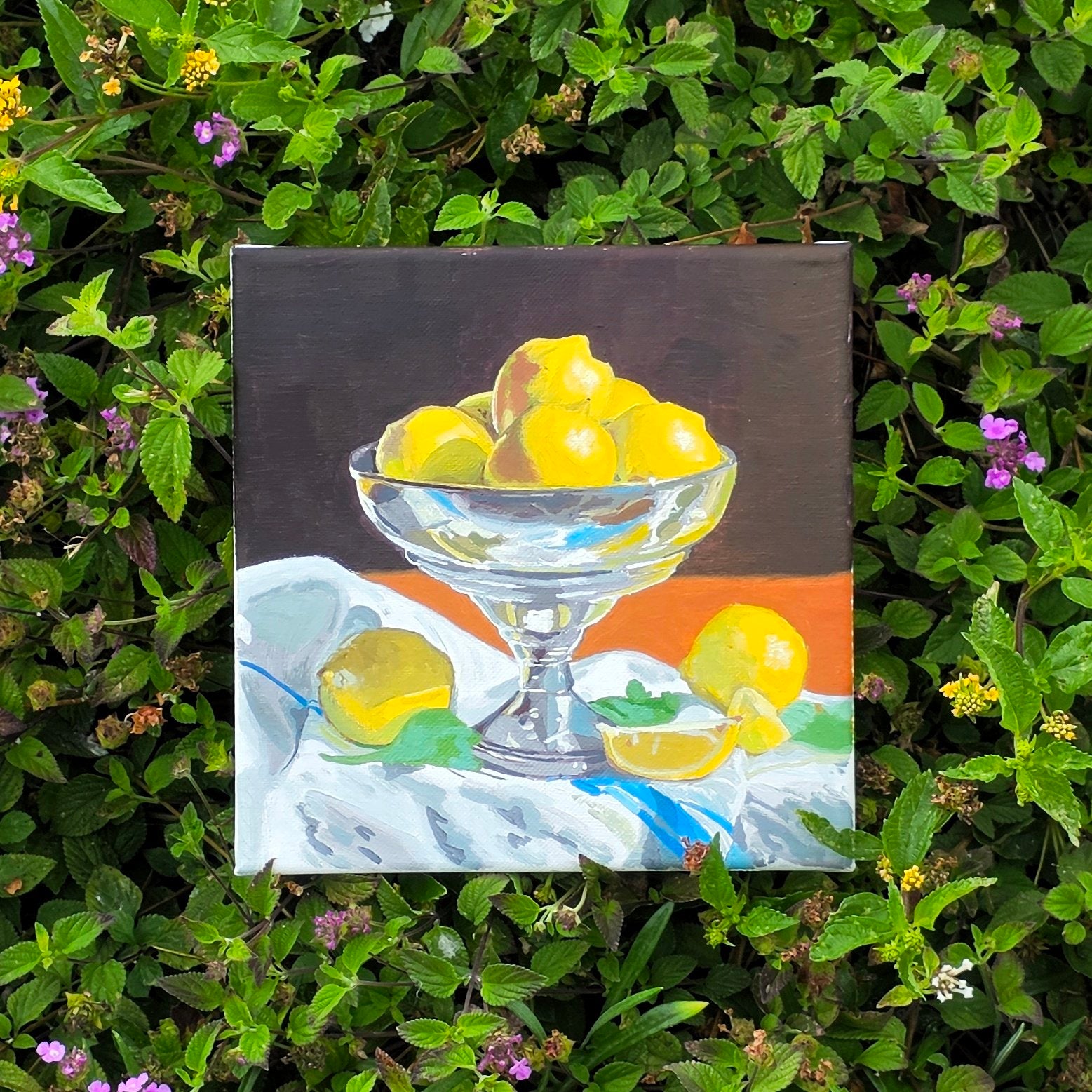 Lemons In Metal Bowl
